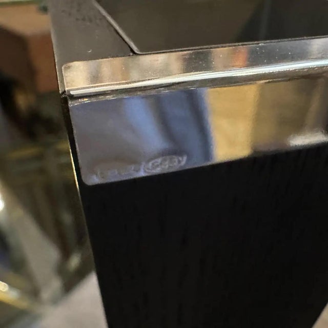 Black Set of Three 1980s Minimalist Ebonized Wood and Sterling Silver Vases by Silvan For Sale - Image 8 of 14