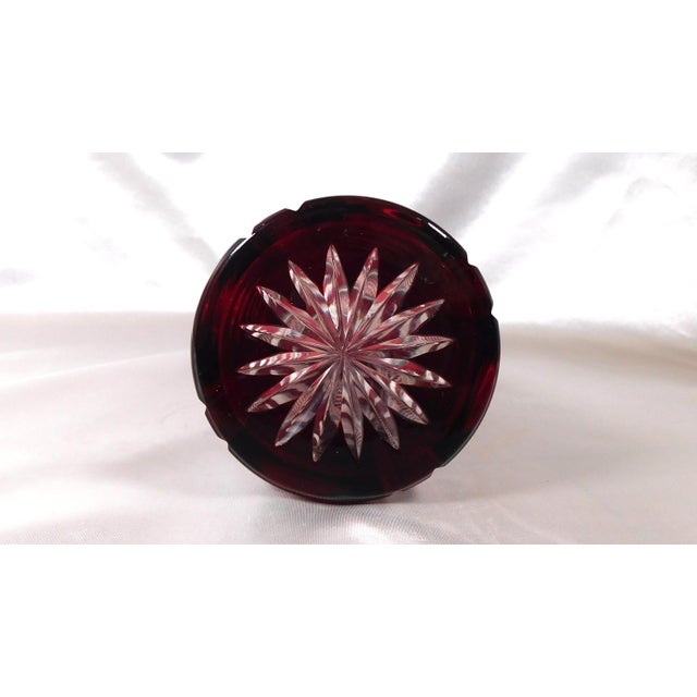 Contemporary 1940s Red Cut to Clear Small Pitcher or Jug For Sale - Image 3 of 6