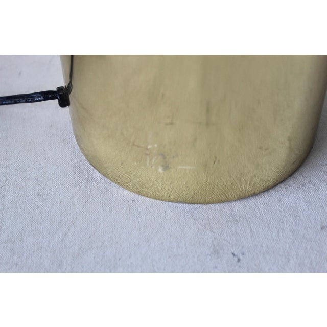 1980s Lightolier Style Gold Brass Finish Modernist Cylinder Table or Floor Lamp For Sale In Miami - Image 6 of 11
