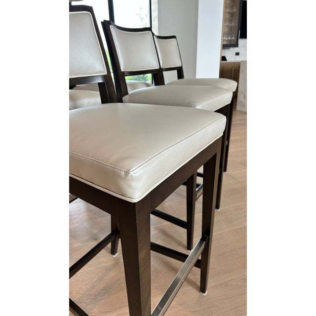 Century Holly Hunt Bar Stools Set of 5 For Sale - Image 9 of 10