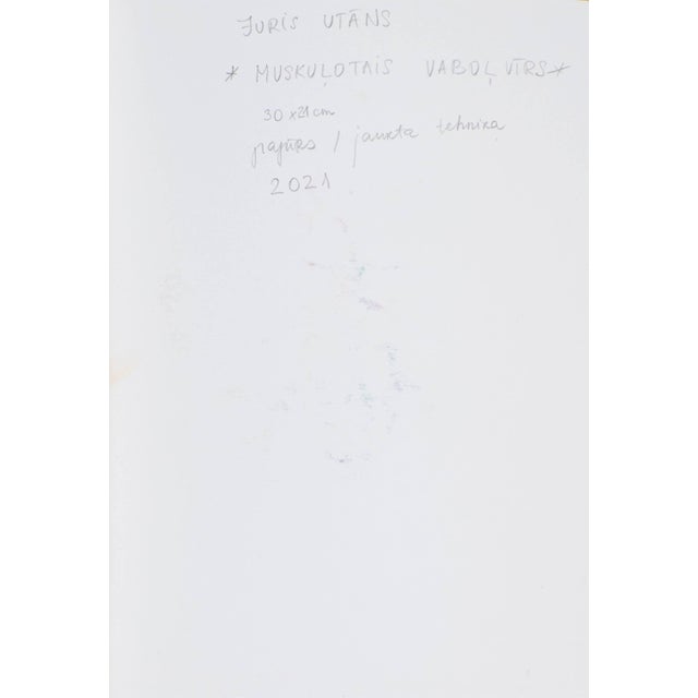 Juris Utans, Muscled Beetleman, 2021, Mixed Media on Paper, in Very Good conditions. Designed from 2000 I have official...