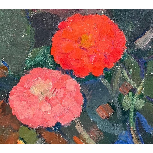 Fernand Blondin, Flowers in a Pitcher, Oil on Canvas For Sale - Image 8 of 13