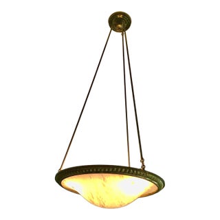 Urban Archaeology Alabaster Bowl Chandelier 25” For Sale