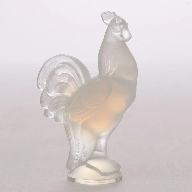 French Art Deco Opalescent Glass Cockerel from Sabino, 1930 For Sale - Image 4 of 10