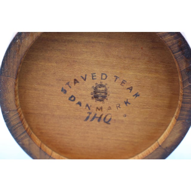 Extra Large Vintage Dansk Teak Ice Bucket - Jens Quistgaard - Original Orange Liner For Sale - Image 11 of 11
