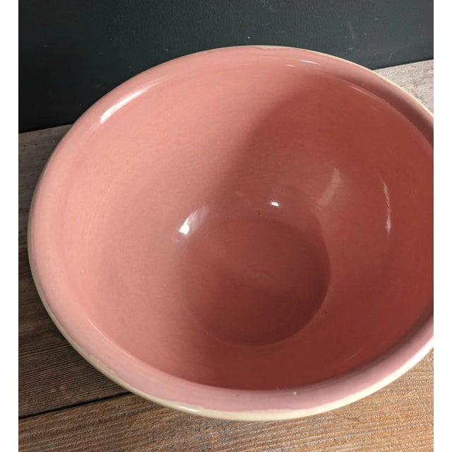Cream Large Antique Stoneware Crockery Style Mixing Bowl For Sale - Image 8 of 12