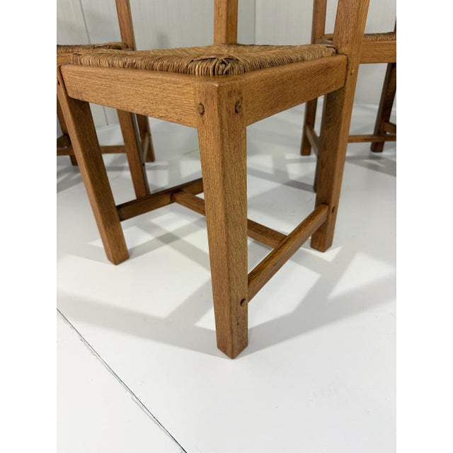 Rustic Blonde Oak Dining Chairs, 1960s, Set of 6 For Sale - Image 13 of 18