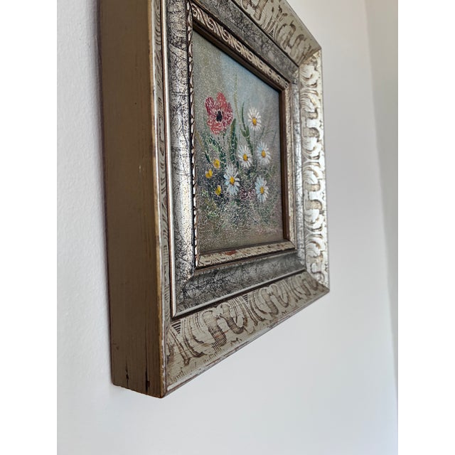 Vintage Original Flower Still Life Oil Painting: Framed Floral Art For Sale - Image 4 of 11