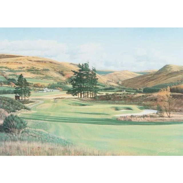 Coloured Print of Photorealist Painting of Gleneagles Golf Course in Scotland by 20th Century Scottish Artist, Graeme...