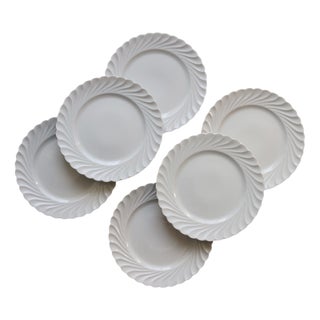 Vintage Twisted Dessert Plates in White Porcelain from Limoges Haviland, 1970s, Set of 6 For Sale