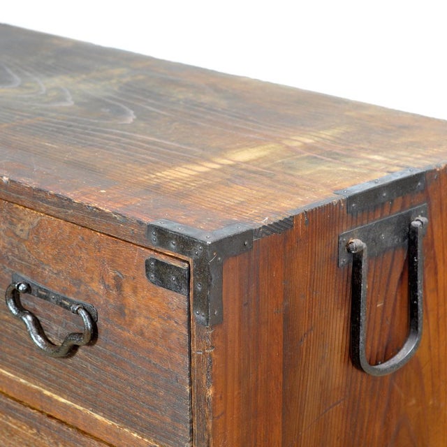 Brown Japanese Tansu Chest of Drawers, 1870 For Sale - Image 8 of 15