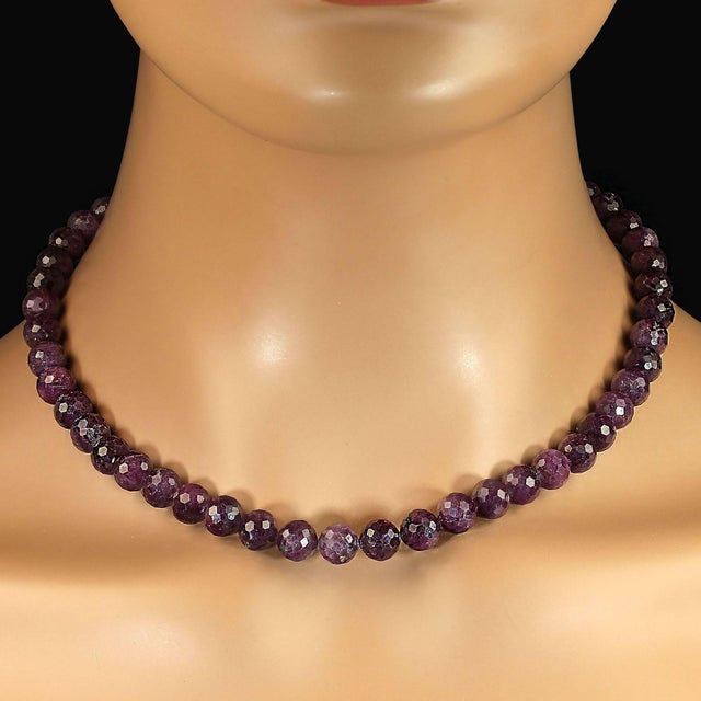 A 17‑inch sparkling natural ruby necklace becomes even more captivating when you highlight its richness and craftsmanship....