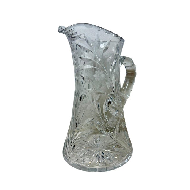 American 19th Century American Brilliant Cut Glass Water Pitcher For Sale - Image 3 of 8