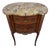 Antique French Louis XV or Louis XVI Style Kidney-Shaped Marquetry Commode / Side Table With a Marble Top For Sale