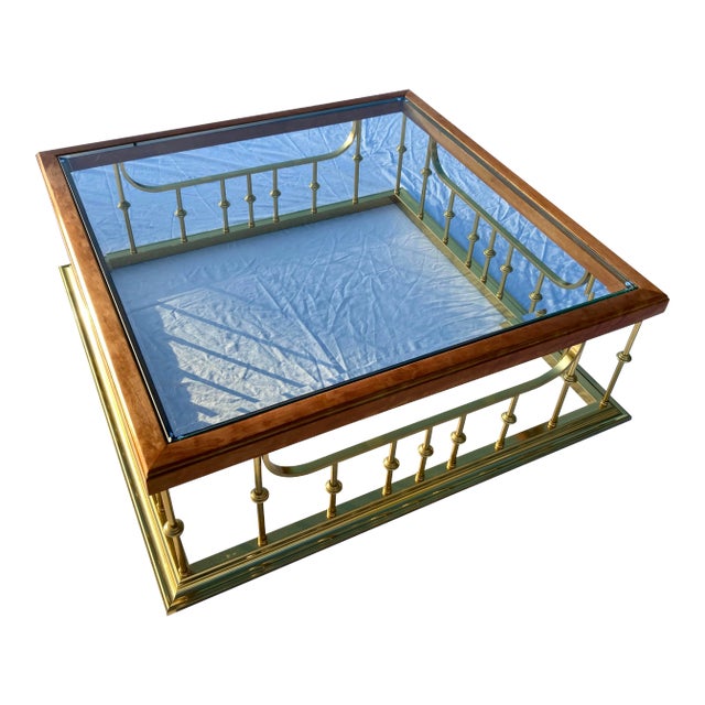 Fireplace Fender Style Coffee Table Manner of Mastercraft For Sale