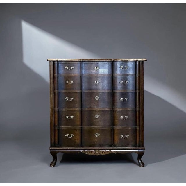 Mid-Century Modern Danish Bow-Front Chest of Drawers, 1940s For Sale - Image 3 of 11