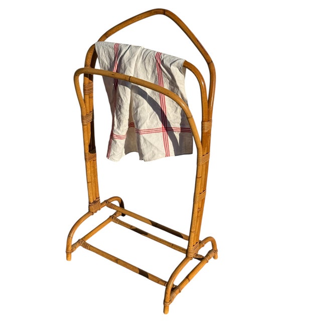 French Rattan Valet Stand, 1960s For Sale - Image 9 of 9