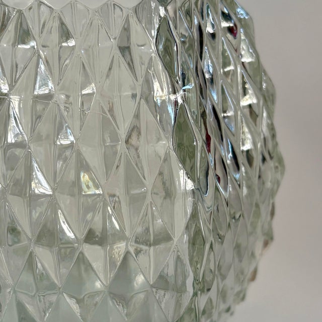 Vintage Anchor Hocking Wexford Diamond Point Glass Decanter With Stopper For Sale In Miami - Image 6 of 11