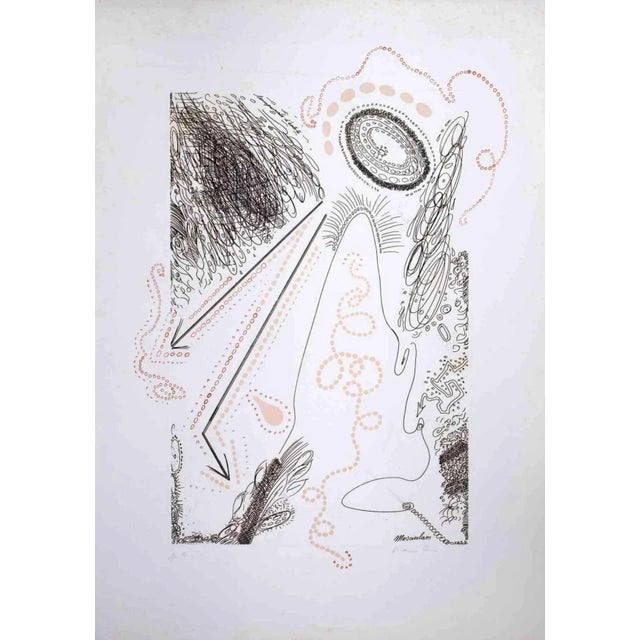 1970s Plinio Mesciulam, Abstract Composition, Original Lithograph, 1973 For Sale - Image 5 of 5