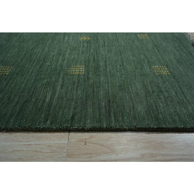 2020s 4x6 Laine Amara Green Minimalist Modern Handmade Wool Carpet Rug For Sale - Image 5 of 7