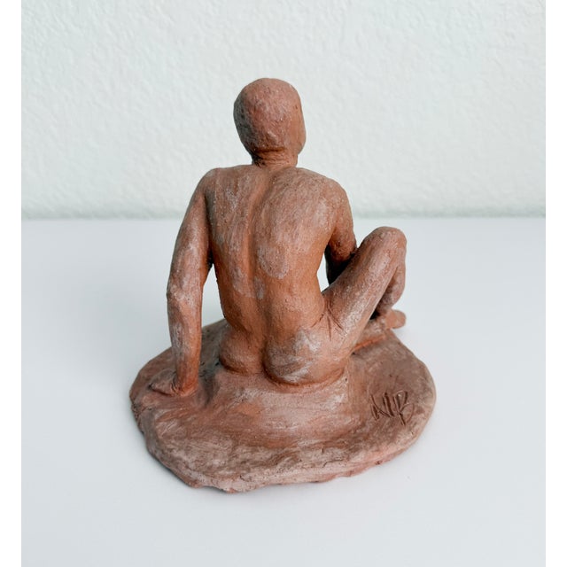 Mid 20th Century Male Figurative Study in Clay Hans Mettel Style Clay Figurative Male Sculpture For Sale In Sacramento - Image 6 of 11