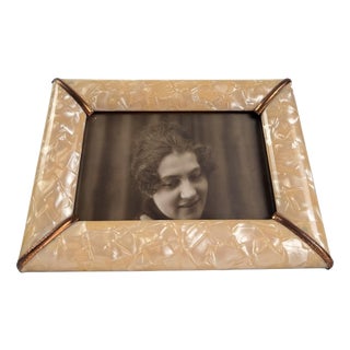 Mid-Century Modern Italian Faux Mother-of-Pearl and Copper Picture Frame, 1950s For Sale