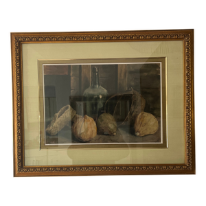 20 Th Century American School Watercolor Still Life Farmers Basket Framed Signed