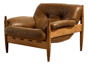 Danish Leather Lounge Chair, 1960s