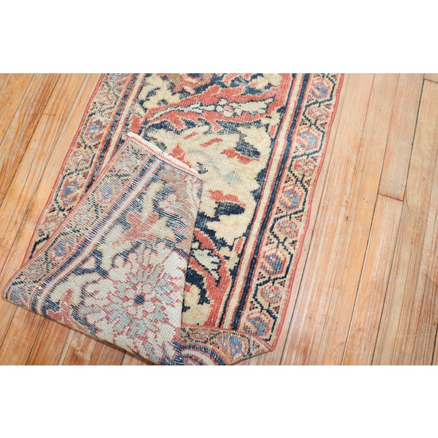 Blue Antique Persian Mahal Fragment Runner - 1'9" x 8'6" For Sale - Image 8 of 9