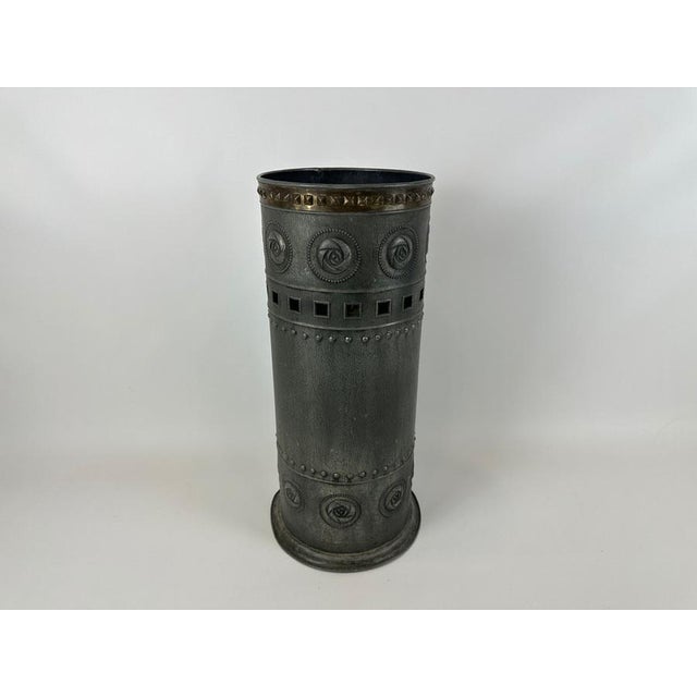 Arts & Crafts Cylindrical Umbrella or Stick Stand, 1900s For Sale - Image 5 of 10