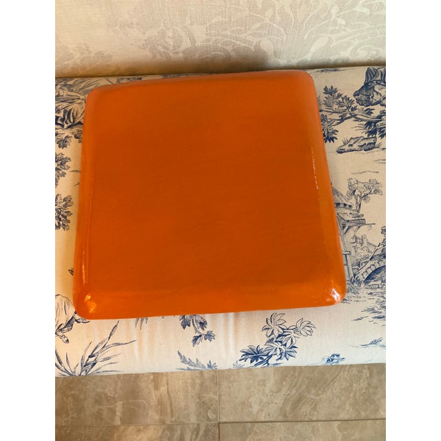 Vintage Equestrian Hermes Orange Inspired Change Tray For Sale - Image 9 of 10