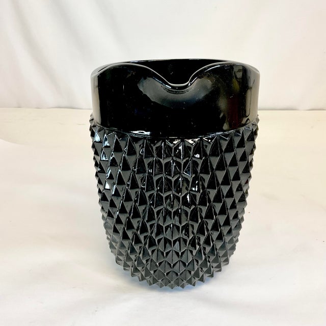 1940s Vintage Art Deco Indiana Glass Black Diamond Point Tiara Bar Set - 9 Pieces For Sale - Image 11 of 12