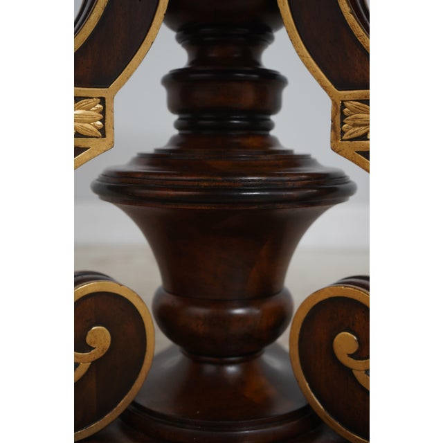 Maitland Smith Round Inlaid Mahogany Center Table For Sale - Image 12 of 15
