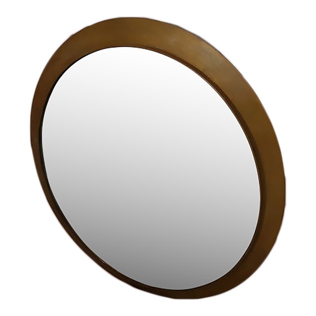 1990s Mid-Century Style Brass Mirror For Sale