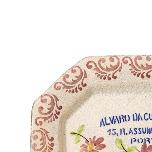 Coimbra earthenware advertising layer. Portuguese; mid-20th century manufacture attributed to Coimbra with the inscription...