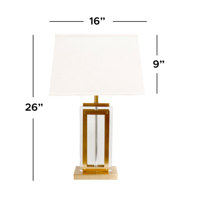 Metal Pasargad Home Astoria Acrylic & Steel Table Lamp For Sale - Image 7 of 8