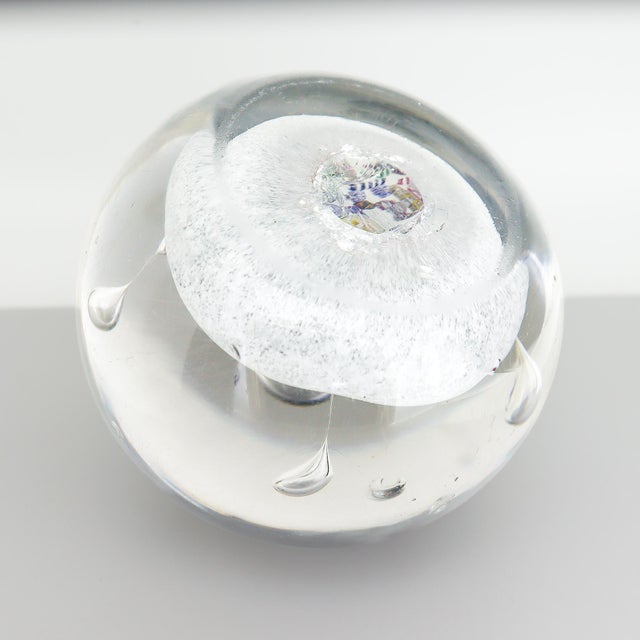 Paul Ysart Attributed Harlequin White Ground/Polychrome Twist Glass Paperweight For Sale - Image 9 of 15