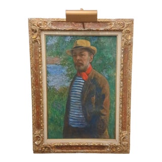 Late 20th Century Francois Gall, Oil on Canvas, Self-Portrait For Sale