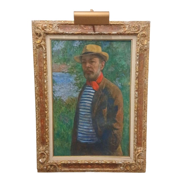 Late 20th Century Francois Gall, Oil on Canvas, Self-Portrait For Sale