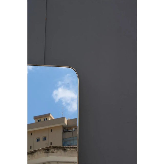 Brass Wall Mirror attributed to Gio Ponti, Italy, 1950s For Sale - Image 11 of 12