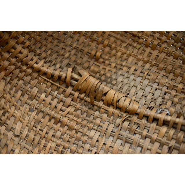 1910s Large Early 20th Century American Splint Oak Buttocks Basket For Sale - Image 5 of 10