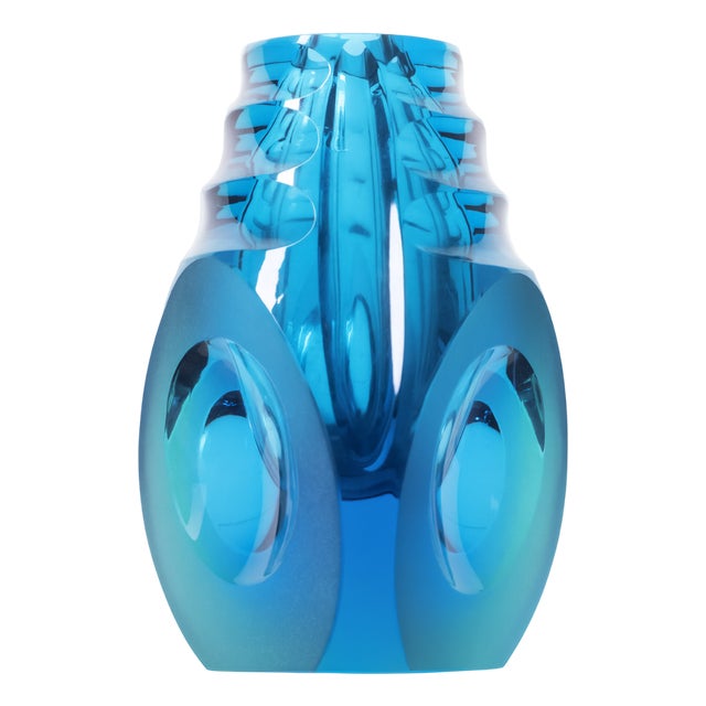 Vintage Czechoslovakian Hand-Cut Vase, 1970s For Sale