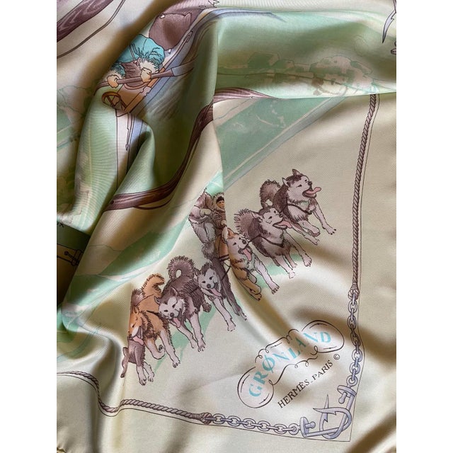 HERMÈS GRONLAND Silk Scarf designed by Philippe Ledoux 1992 For Sale - Image 11 of 11