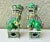 Vintage Chinese Famille Verte Sancai Glazed Porcelain Foo Dogs/Guardian Lions- A Pair For Sale In Orlando - Image 6 of 10