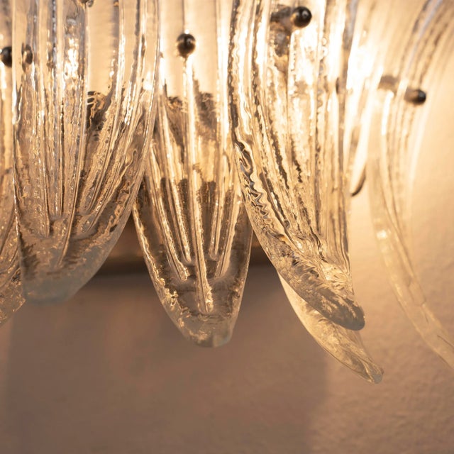 Murano Glass Wall Sconce with Leaves, Italy, 1980s For Sale - Image 6 of 10