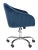 Modern Chloe Velvet Chrome Leg Swivel Office Chair in Navy & Chrome For Sale - Image 3 of 9