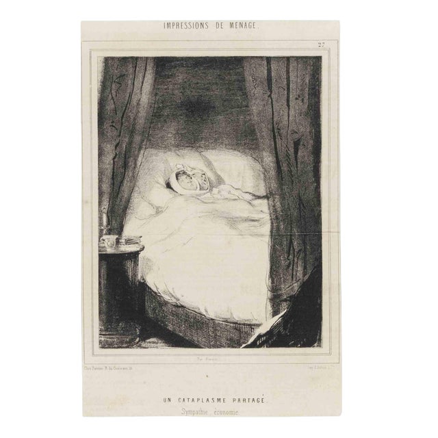 Paul Gavarni, A Shared Poultice \., Mid-19th Century, Lithograph For Sale