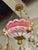 Antique Cased Pink Cut to White and Clear Glass and Bronze Chandelier For Sale - Image 9 of 12