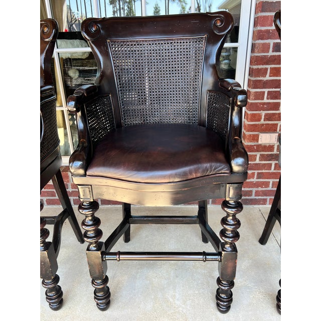 Wood Tommy Bahama Kingstown Swivel Bar Stools (Bar Height) For Sale - Image 7 of 10