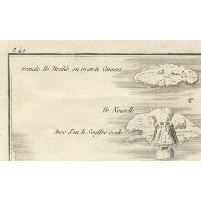 Paper Engraved Map of the Volcano Islands of Santorini by Portier, 1790s For Sale - Image 7 of 10